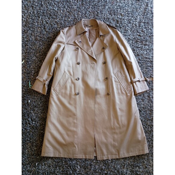 Trench Coat Size 40 Beige With Pockets Long No Tags Nice Men's Women's - Picture 1 of 14